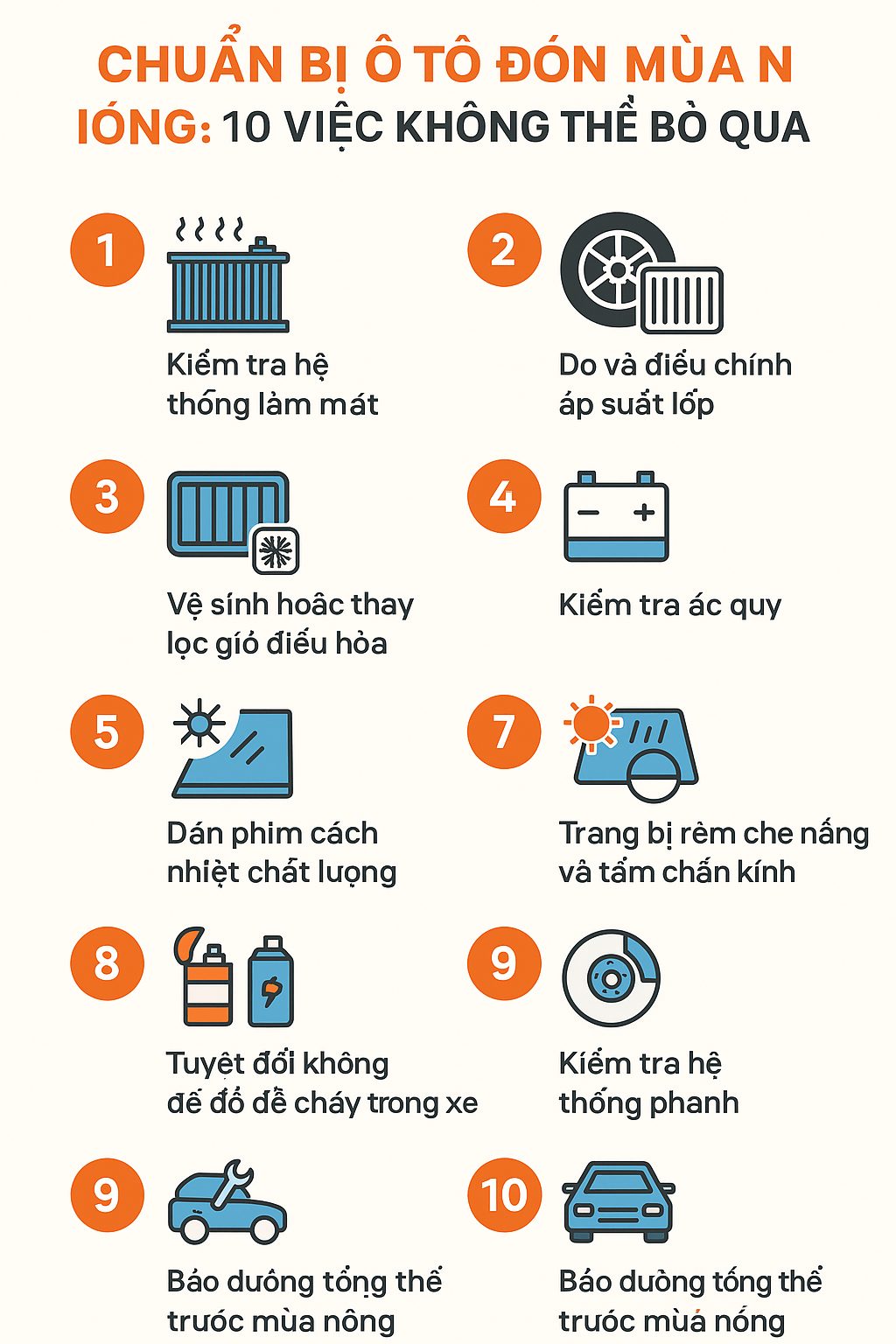 Chuẩn bị ô tô đón mùa nóng an toàn